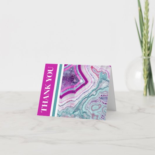 Modernes Agate Elegant Dankeskarte (Vorderseite)