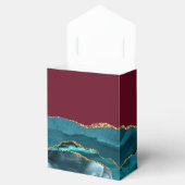 Modernes Agate Geode Aquamarin Gold Burgundy Geschenkschachtel (Geöffnet)