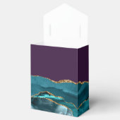 Modernes Agate Geode Aquamarin Gold Lila Geschenkschachtel (Geöffnet)