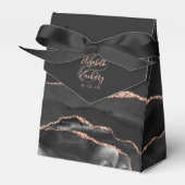 Modernes Agate Geode Black Rose Gold Geschenkschachtel (Vorderseite)