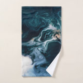 Modernes Agate Geode Navy Blue Gold Monogram Badhandtuch Set (Handtuch)