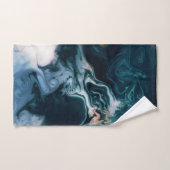 Modernes Agate Geode Navy Blue Gold Monogram Badhandtuch Set (Handtuch)