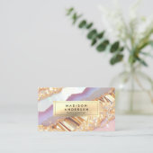 Modernes Agate Glitzer Gold Glam Visitenkarte (Stehend Vorderseite)