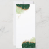 Modernes Agate Green & Gold Hochzeitsmenü (Rückseite)