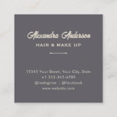 Modernes Agate Marble Gold Glitzer Hair and Makeup Quadratische Visitenkarte (Rückseite)