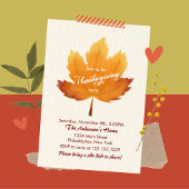 Modernes Ahorn Erntedank Party Invi Einladung