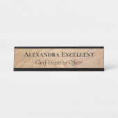 Modernes Ahornholz Minimalistisch Schreibtischnamensplakette (Vorderseite )