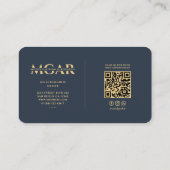 Modernes AI-Spezialisten Monogram Eleganblau Visitenkarte (Rückseite)