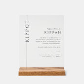 Modernes akryllisches Bar Mitzvah-Kippah-Zeichen Acrylschild (Vorderseite)