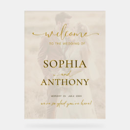 Modernes Akryllisches Foto-Hochzeitssymbol Acrylschild