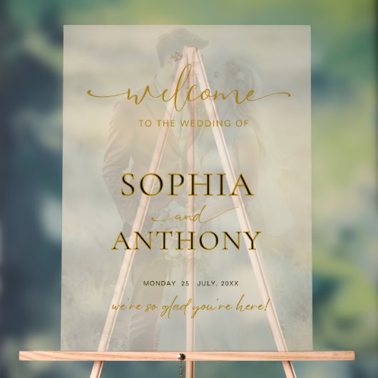 Modernes Akryllisches Foto-Hochzeitssymbol Acrylschild (Neutral)