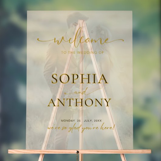 Modernes Akryllisches Foto-Hochzeitssymbol Acrylschild (Neutral)