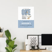 Modernes, Albernes Gänsezeichen 1. Geburtstag Begr Poster (Heimbüro)