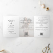 Modernes All in One Details UAWG QR Code Hochzeit Dreifach Gefaltete Einladung (Innenseite)