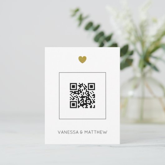 Modernes All in One-Sage QR Code Budget Hochzeit (Stehend Vorderseite)