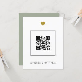Modernes All in One-Sage QR Code Budget Hochzeit