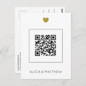 Modernes All in One Wedding Einladung mit QR Code Postkarte (Vorne/Hinten)
