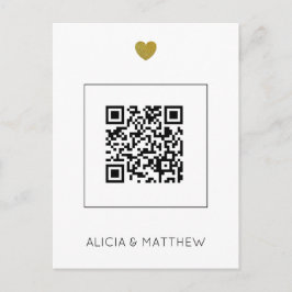 Modernes All in One Wedding Einladung mit QR Code Postkarte