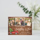 Modernes Alles ist fein Weihnachten 3 Foto Postkarte (Stehend Vorderseite)