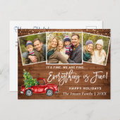 Modernes Alles ist fein Weihnachten 3 Foto Postkarte (Vorne/Hinten)