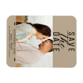 Modernes Almond Beige Save the Date Hochzeitsslima Magnet (Horizontal)