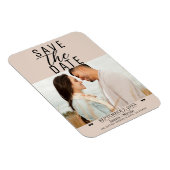 Modernes Almond Bisque Save the Date Hochzeitsszit Magnet (Rechte Seite)