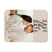 Modernes Almond Bisque Save the Date Hochzeitsszit Magnet (Horizontal)