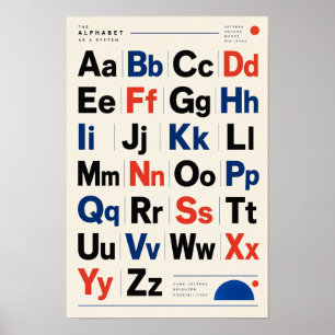Modernes Alphabet Groß- und Kleinbuchstaben Bildun Poster