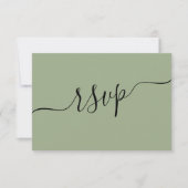 Modernes Alter Grüner QR Code Hochzeit RSVP Karte (Vorderseite)