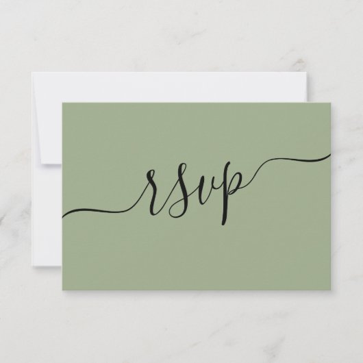 Modernes Alter Grüner QR Code Hochzeit RSVP Karte (Vorderseite)