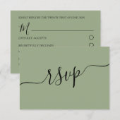 Modernes Alter Grüner QR Code Hochzeit RSVP Karte (Vorne/Hinten)