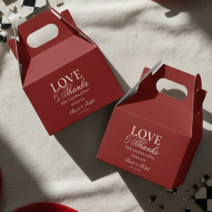 Modernes altes Geld kühne rote Liebe und Dank Hoch Geschenkschachtel