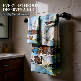 Modernes, altes nautisches Leuchtturm Badhandtuch Set