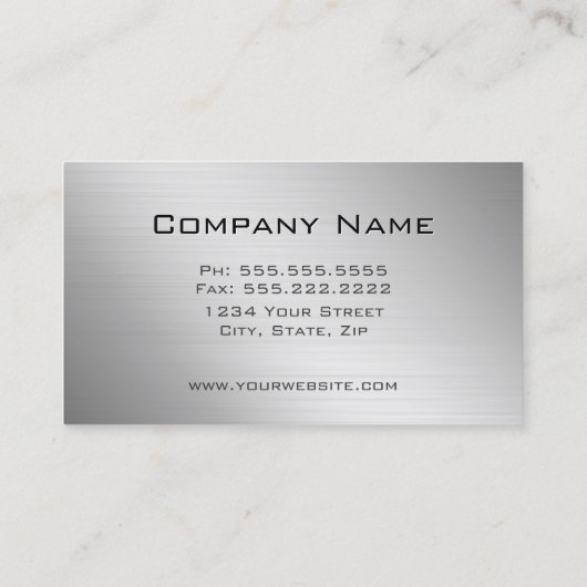 Modernes Aluminium mit Metallbändern Visitenkarte (Rückseite)