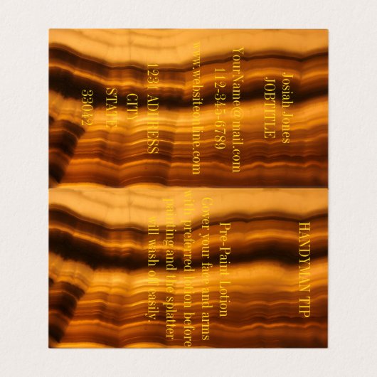 MODERNES AMBER CRYSTAL - HANDYMAN BUSINESS CARD VISITENKARTEN (Innenseite Aufgefaltet)