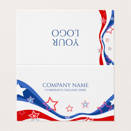 Modernes amerikanisches Flaggendesign Visitenkarten (Außenseite Aufgefaltet)