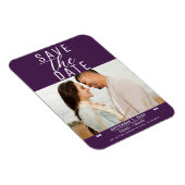 Modernes Amethyst Lila Save the Date Hochzeitsstif Magnet (Rechte Seite)