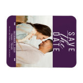 Modernes Amethyst Lila Save the Date Hochzeitsstif Magnet (Horizontal)