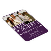 Modernes Amethyst Save the Date 2 Foto Hochzeit Magnet (Rechte Seite)