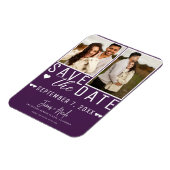 Modernes Amethyst Save the Date 2 Foto Hochzeit Magnet (Linke Seite)