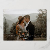 Modernes Ampersand-Foto-Overlay Save the Date schw Folieneinladung (Rückseite)