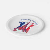 Modernes, an das PARIS-Monogramm ANGEBAUTES Pappteller (Schrägansicht)