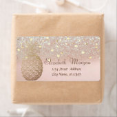 Modernes Ananas Confetti Glitzer Bokeh Label (Insitu)