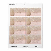 Modernes Ananas Confetti Glitzer Bokeh Label (Vorne)