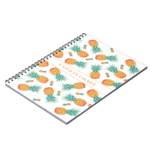 Modernes Ananas-Fruchtmuster Notizblock (Linke Seite)