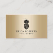 Modernes Ananas-Logo Eleganter goldener Hintergrun Visitenkarte (Vorderseite)