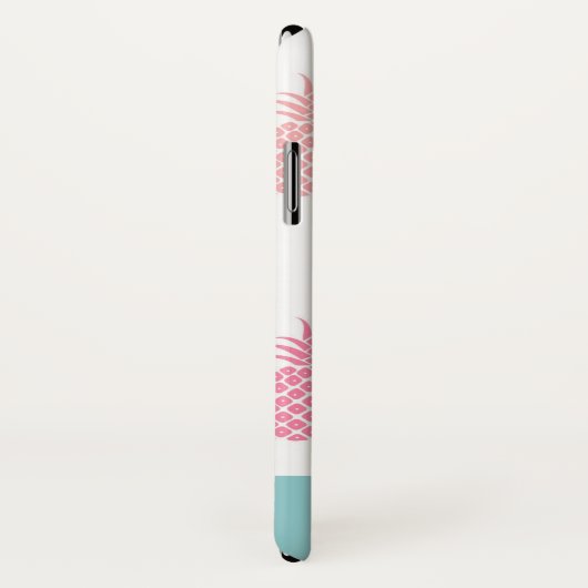 Modernes Ananas-Monogramm Case-Mate iPhone Hülle (Hinten/Rechts)