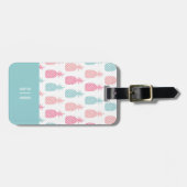 Modernes Ananas-Monogramm Gepäckanhänger (Vorderseite horizontal)