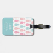 Modernes Ananas-Monogramm Gepäckanhänger (Rückseite horizontal)