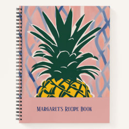 Modernes Ananas-Rezeptbuch mit individuellem Namen Notizblock